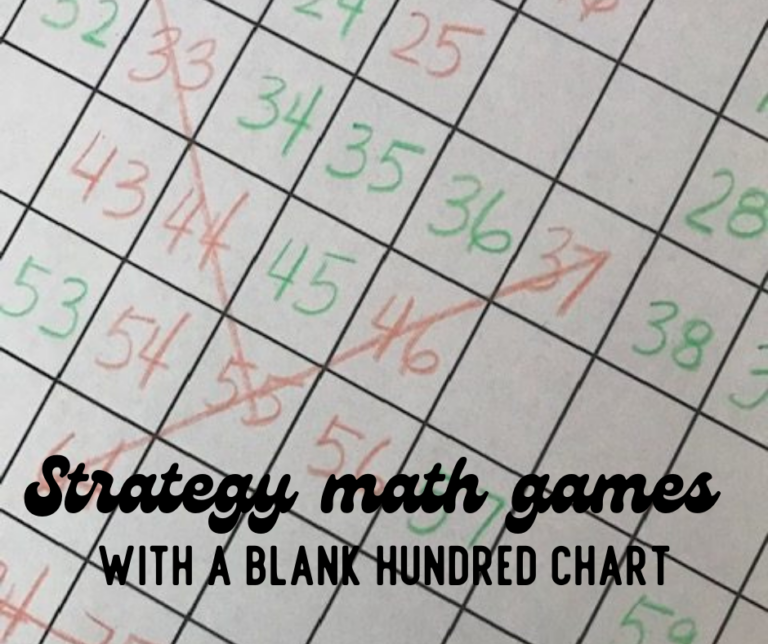 Strategy Math Games with a Blank Hundred Chart